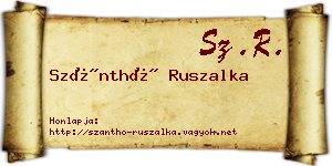 Szánthó Ruszalka névjegykártya